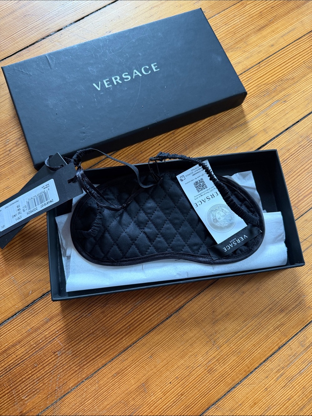 Versace Black & Gold Medusa Eye Mask - Picture 2 of 3